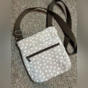Thirty-One | Gray Brown & White Polka Dot Crossbody Multi Pocket Purse